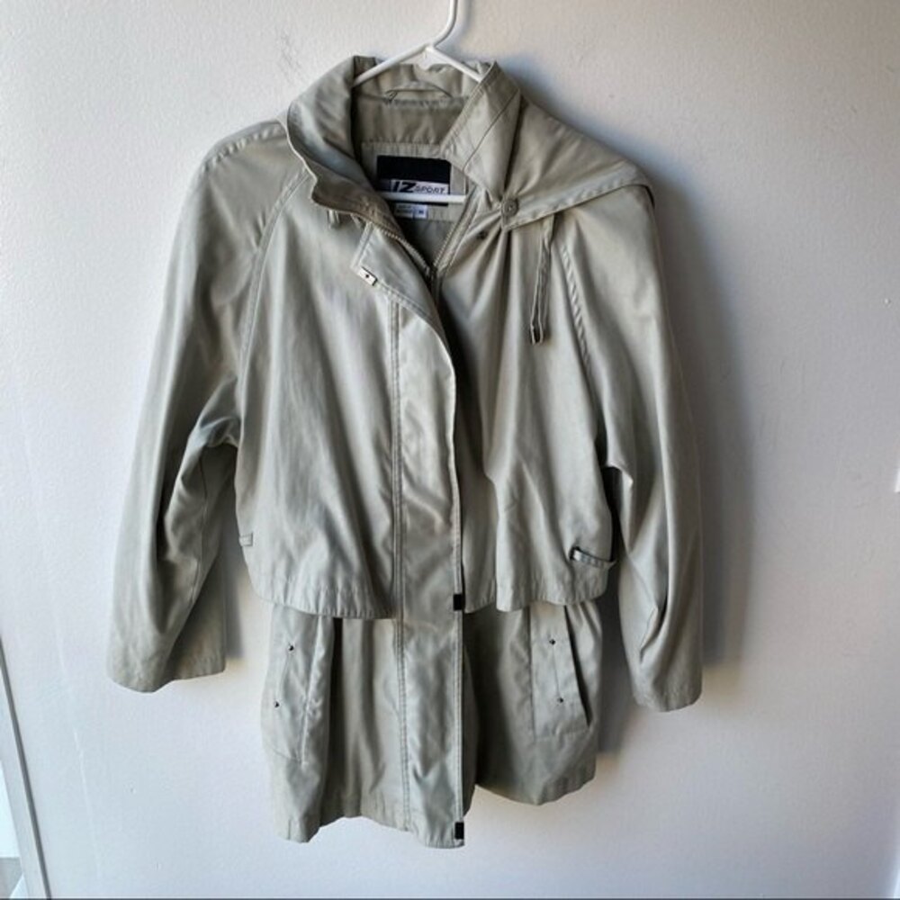 IZ Sport Light Green Sage Zip Up Hooded Jacket Parka size M Medium